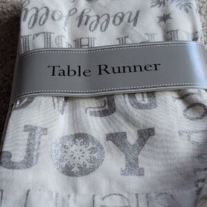 Festive Table Runner with Silver Accents